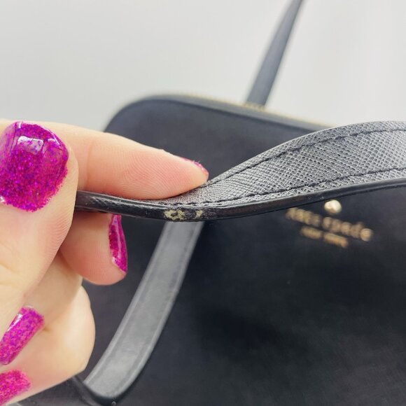 Kate Spade New York Saffiano Leather Top Handle Satchel Purse Zipper Closure - Picture 6 of 12